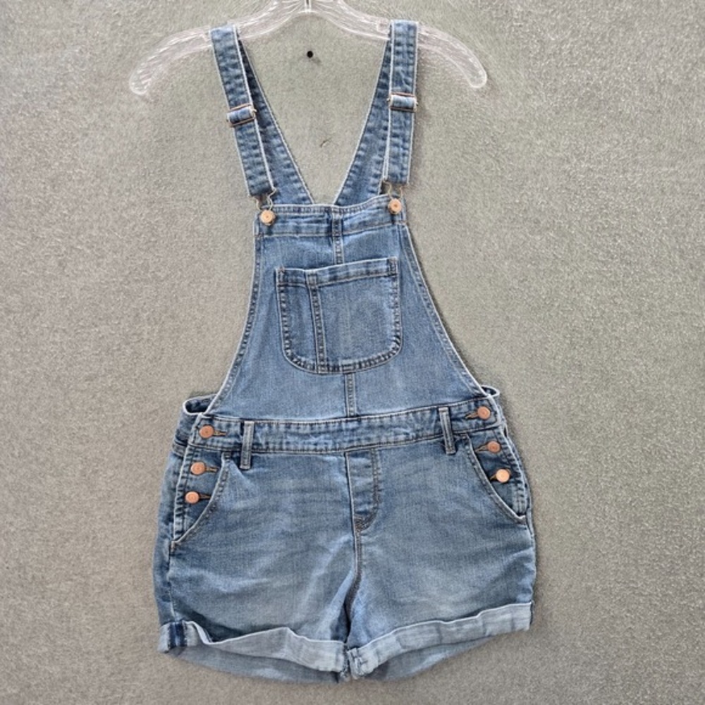 Old Navy Women Overall‎ Small Blue Denim Slouchy Jean Shortall 3.5"